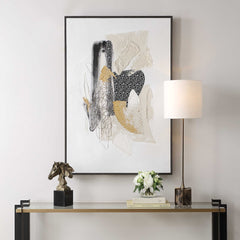 Scatter Black/Gold/White Abstract Hand Painted Canvas Art - Ornate Home