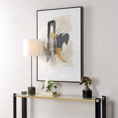 Scatter Black/Gold/White Abstract Hand Painted Canvas Art - Ornate Home