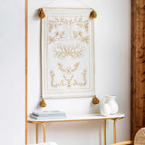 Schaffer Golden Embroidered Floral Wall Hanging - Ornate Home