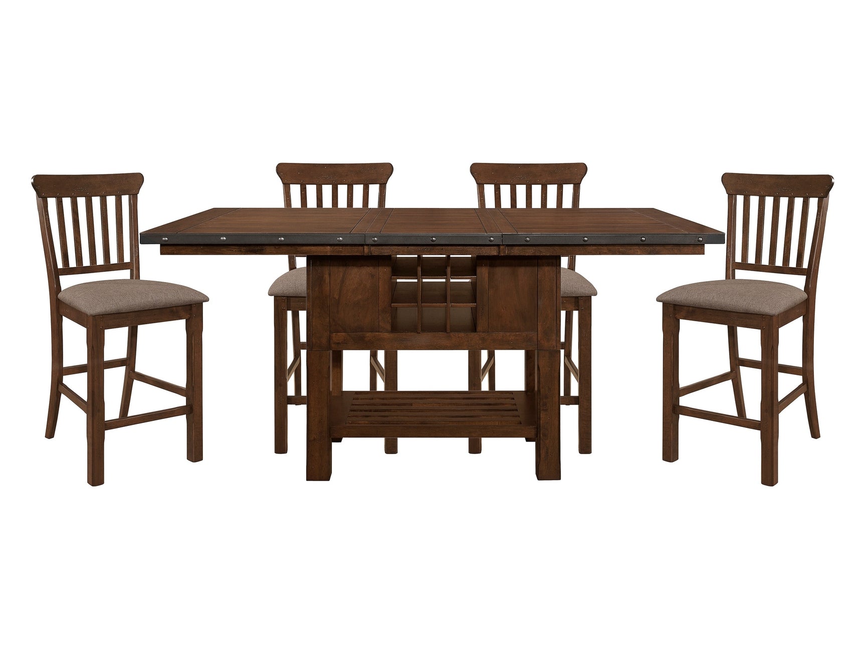 Schleiger Dark Brown 5-piece Dinig Table Set - Ornate Home