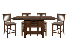 Schleiger Dark Brown 5-piece Dinig Table Set - Ornate Home