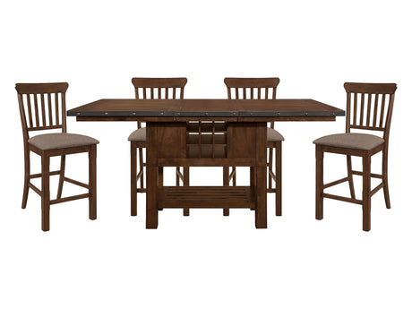 Schleiger Dark Brown 5-piece Dinig Table Set - Ornate Home