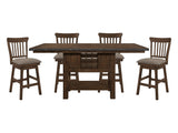 Schleiger Dark Brown 5-piece Dinig Table Set - Ornate Home