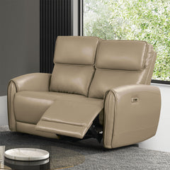 Schlieren Beige Leatherette Reclining Living Room Set - Ornate Home