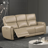 Schlieren Beige Leatherette Reclining Living Room Set - Ornate Home