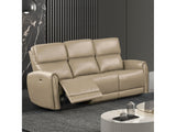 Schlieren Beige Leatherette Reclining Sofa - Ornate Home