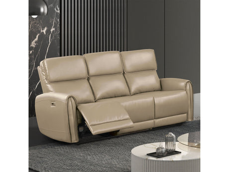 Schlieren Beige Leatherette Reclining Sofa - Ornate Home