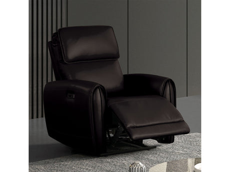 Schlieren Black Leatherette Power Recliner - Ornate Home