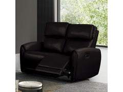 Schlieren Black Leatherette Reclinig Loveseat - Ornate Home
