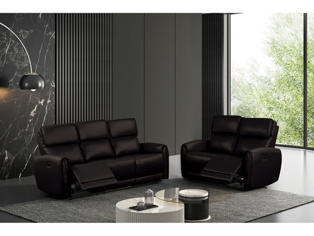 Schlieren Black Leatherette Reclining Living Room Set - Ornate Home