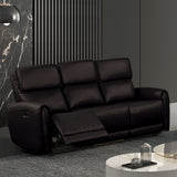 Schlieren Black Leatherette Reclining Living Room Set - Ornate Home