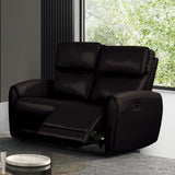 Schlieren Black Leatherette Reclining Living Room Set - Ornate Home