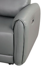 Schlieren Gray Leatherette Power Recliner - Ornate Home