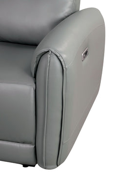 Schlieren Gray Leatherette Reclining Living Room Set - Ornate Home