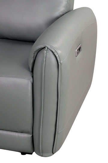 Schlieren Gray Leatherette Reclining Living Room Set - Ornate Home