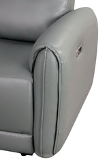 Schlieren Gray Leatherette Reclining Loveseat - Ornate Home