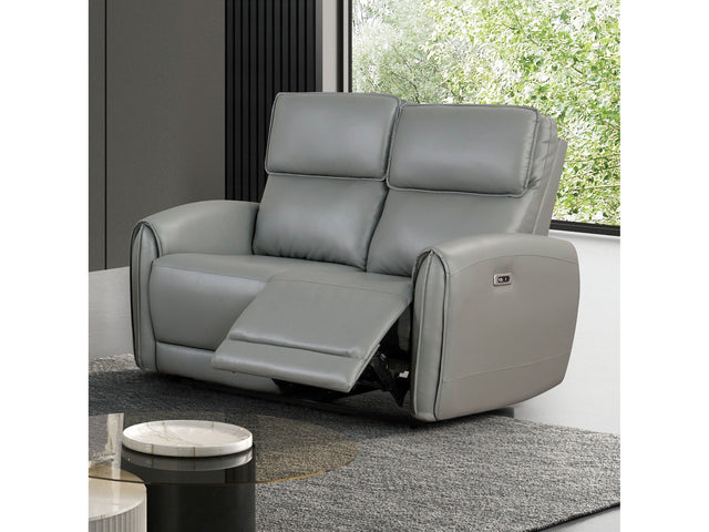 Schlieren Gray Leatherette Reclining Loveseat - Ornate Home