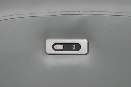 Schlieren Gray Leatherette Reclining Loveseat - Ornate Home