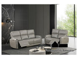 Schlieren Gray Leatherette Reclining Sofa - Ornate Home