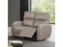 Schlieren Light Brown Leatherette Reclining Loveseat - Ornate Home