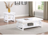 Schmitt White High Gloss 2-piece Coffee and End Table Set - Ornate Home