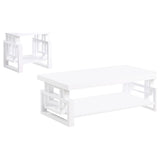Schmitt White High Gloss 2-piece Coffee and End Table Set - Ornate Home