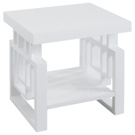 Schmitt White High Gloss 2-piece Coffee and End Table Set - Ornate Home
