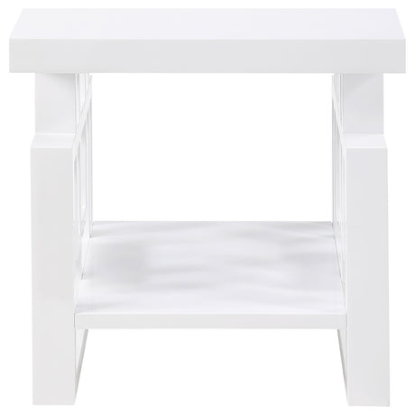Schmitt White High Gloss 3-piece Coffee and End Table Set - Ornate Home
