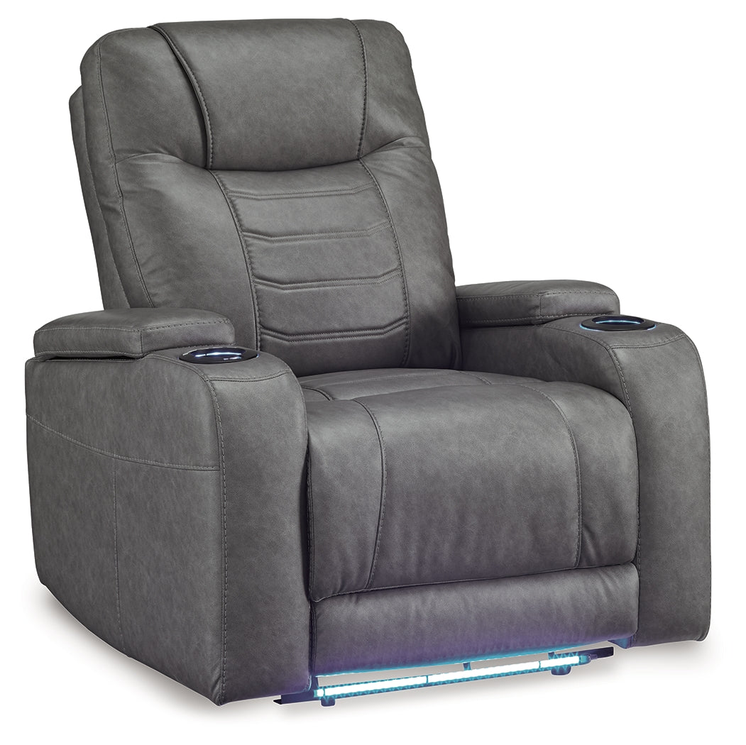 Schooner Rocks Slate Power Recliner/ADJ Headrest (Online Special Price) - Ornate Home