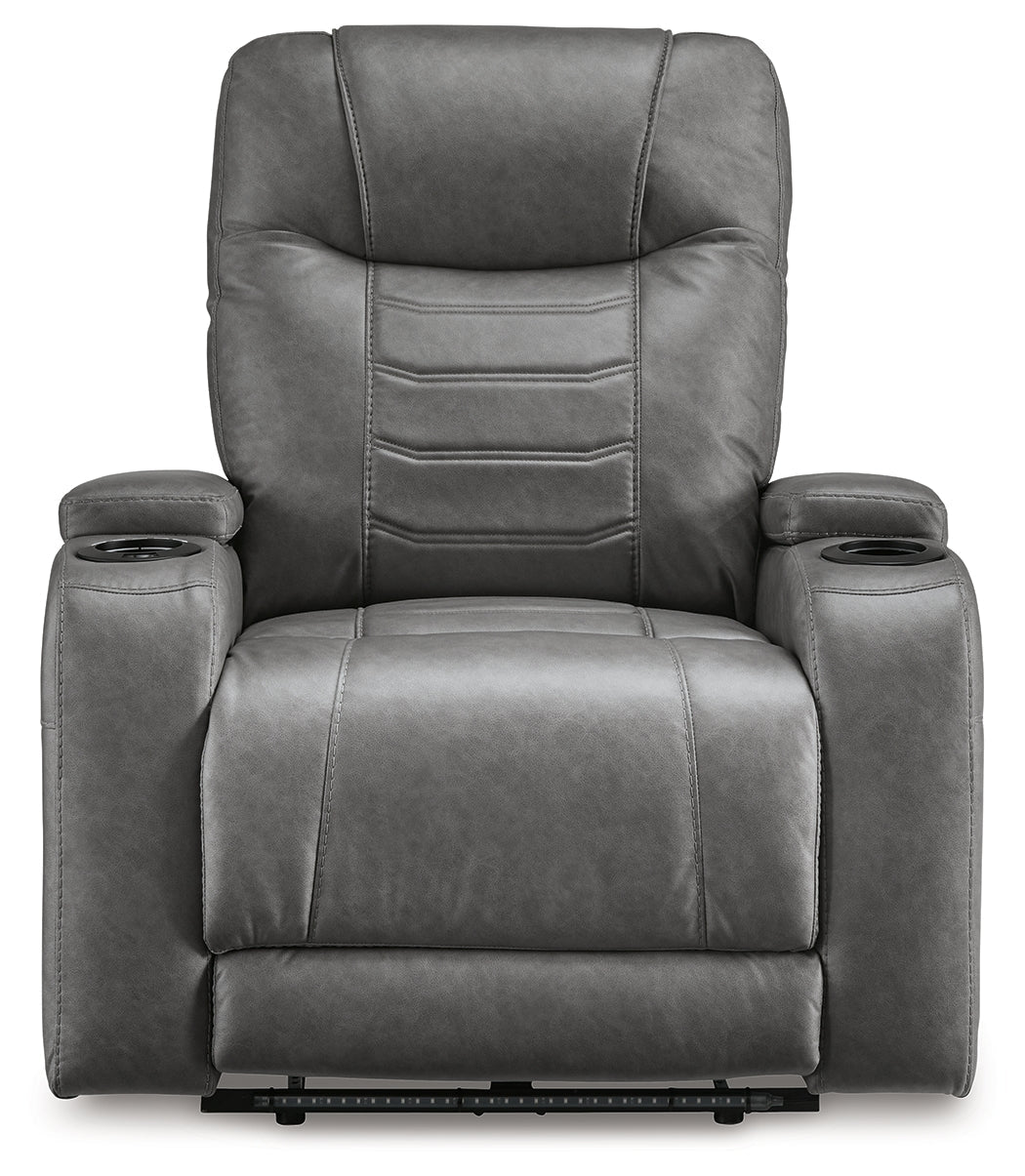 Schooner Rocks Slate Power Recliner/ADJ Headrest (Online Special Price) - Ornate Home