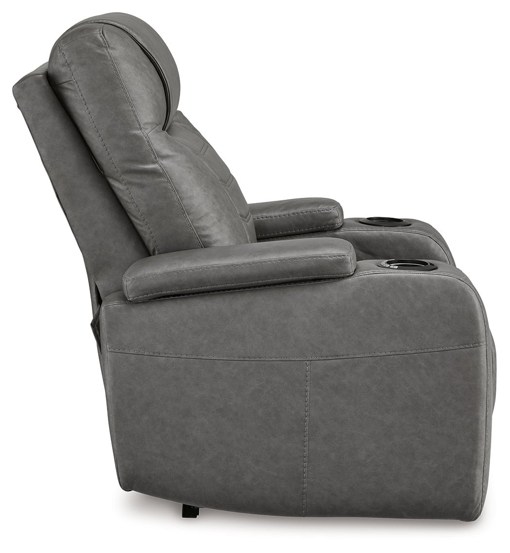 Schooner Rocks Slate Power Recliner/ADJ Headrest (Online Special Price) - Ornate Home