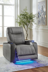 Schooner Rocks Slate Power Recliner/ADJ Headrest (Online Special Price) - Ornate Home