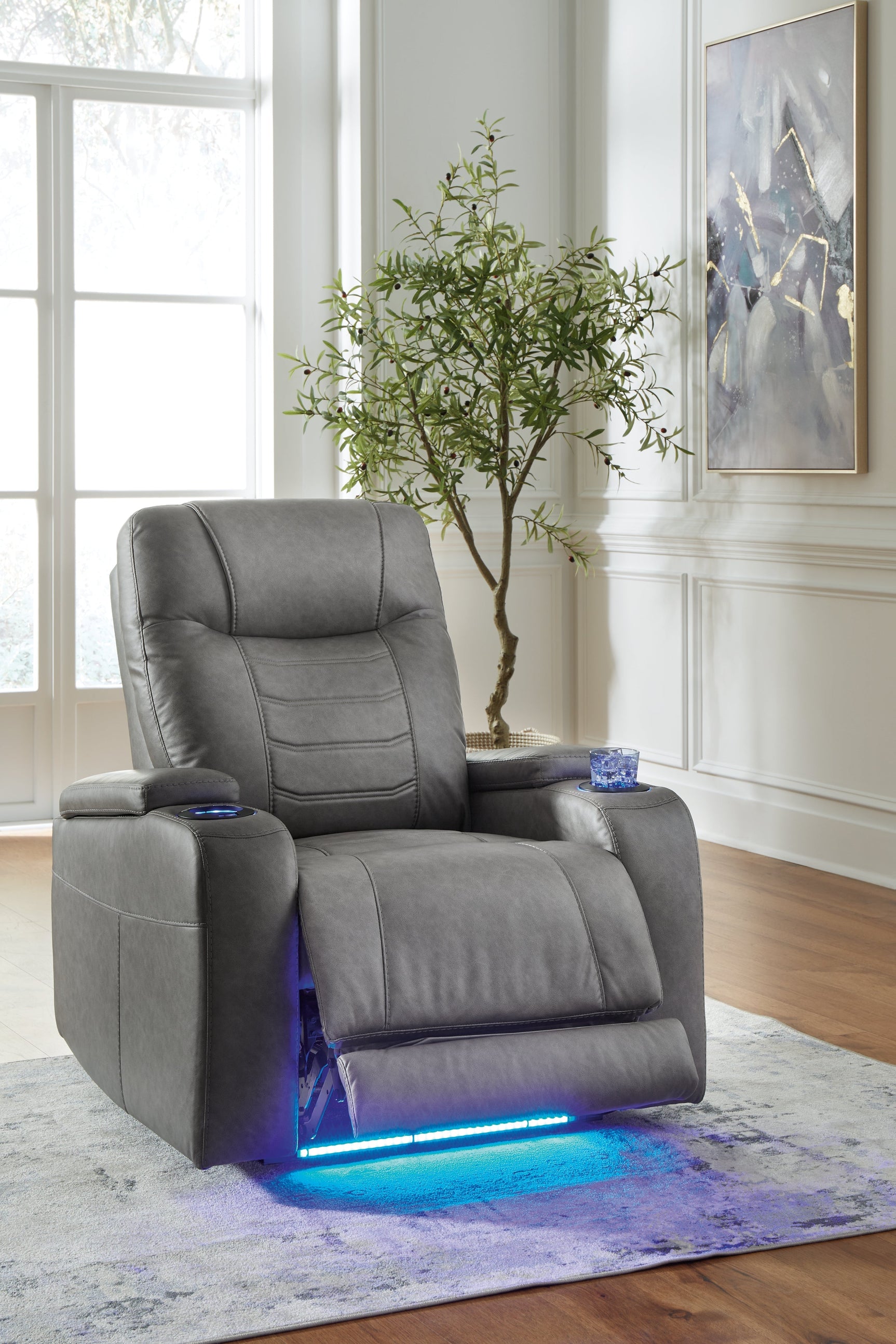 Schooner Rocks Slate Power Recliner/ADJ Headrest (Online Special Price) - Ornate Home