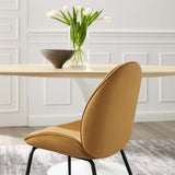 Scoop Cognac Black Powder Coated Steel Leg Performance Velvet Dining Chairs (Set of 2) - Ornate Home