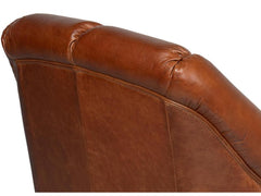 Scoth Brown Swivel Chair In Distilled Leather - Ornate Home