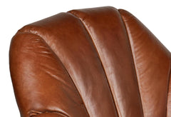 Scoth Brown Swivel Chair In Distilled Leather - Ornate Home