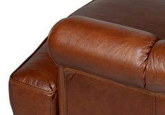 Scoth Brown Swivel Chair In Distilled Leather - Ornate Home