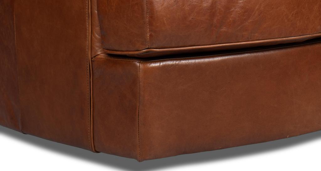 Scoth Brown Swivel Chair In Distilled Leather - Ornate Home