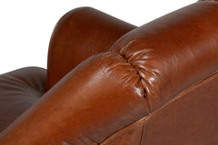 Scoth Brown Swivel Chair In Distilled Leather - Ornate Home