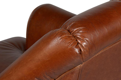 Scoth Brown Swivel Chair In Distilled Leather - Ornate Home