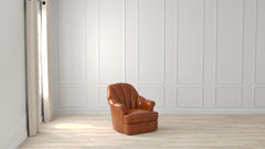 Scoth Brown Swivel Chair In Distilled Leather - Ornate Home