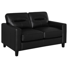 Scotland Black 2-piece Faux Leather Upholstered Sofa Set - Ornate Home