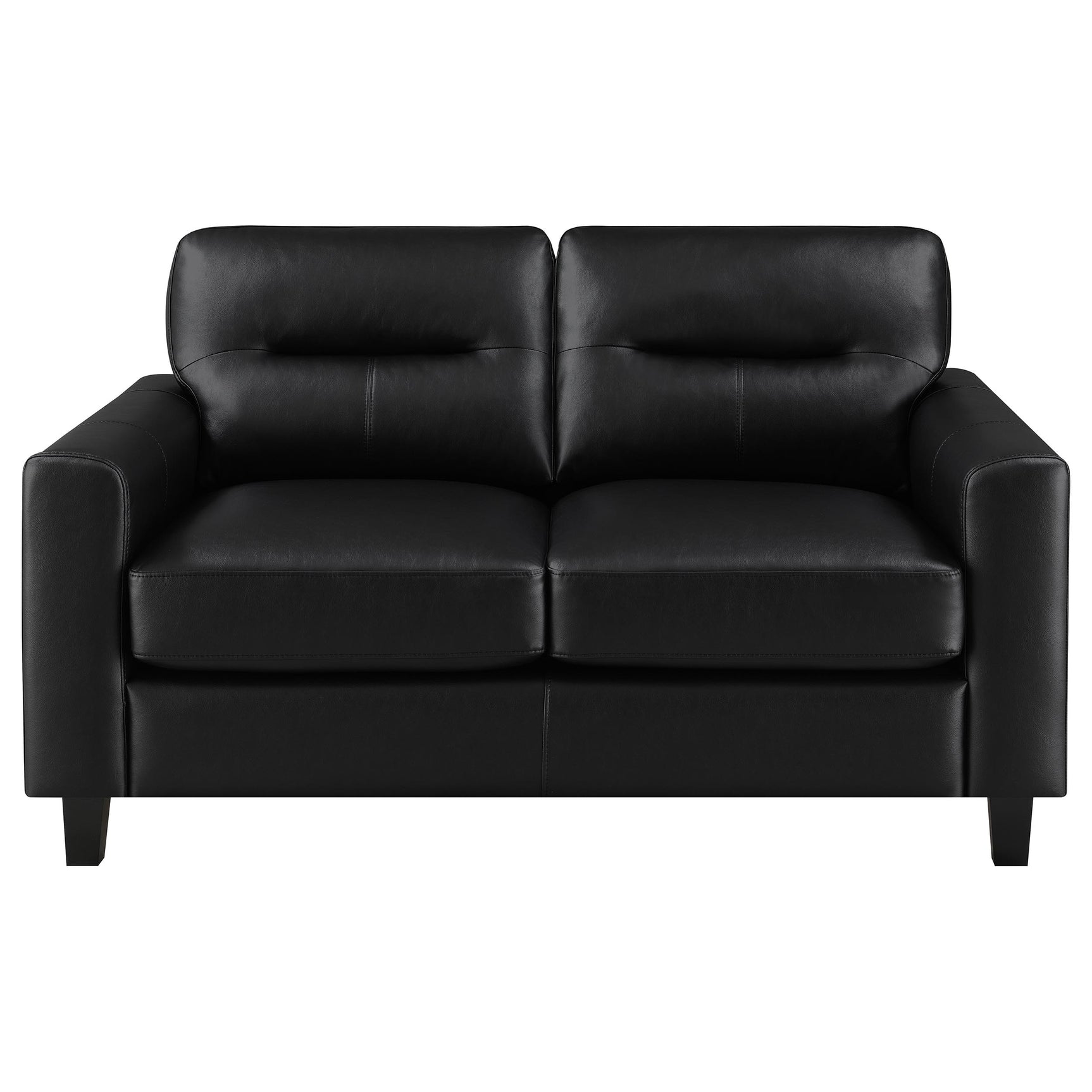 Scotland Black 2-piece Faux Leather Upholstered Sofa Set - Ornate Home