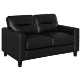 Scotland Black 3-piece Faux Leather Upholstered Sofa Set - Ornate Home