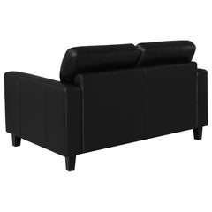 Scotland Black 3-piece Faux Leather Upholstered Sofa Set - Ornate Home