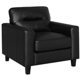 Scotland Black 3-piece Faux Leather Upholstered Sofa Set - Ornate Home