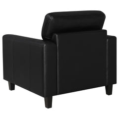 Scotland Black 3-piece Faux Leather Upholstered Sofa Set - Ornate Home