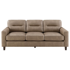 Scotland Brown 2-piece Faux Leather Upholstered Sofa Set - Ornate Home