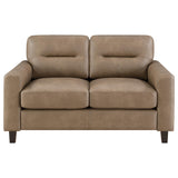 Scotland Brown 2-piece Faux Leather Upholstered Sofa Set - Ornate Home