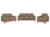 Scotland Brown 3-piece Faux Leather Upholstered Sofa Set - Ornate Home